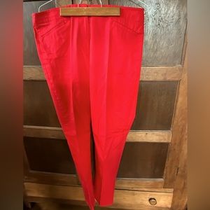 Cheery red cotton crop pants